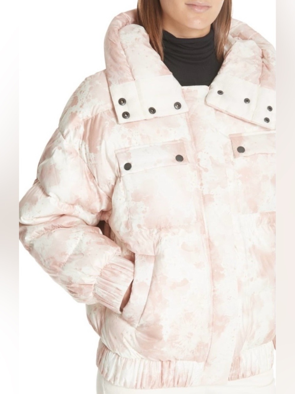ATM Anthony Thomas Melillo Tie-Dye Down Puffer Jacket | Large | Chalk/Lunar Pink - Picture 16 of 16